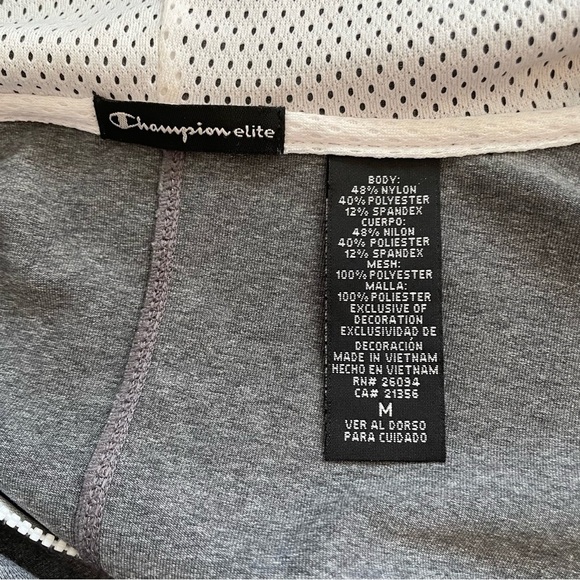 Champion Elite Gray Long Sleeve Lightweight Zip Front Jacket Size Medium - Picture 3 of 4
